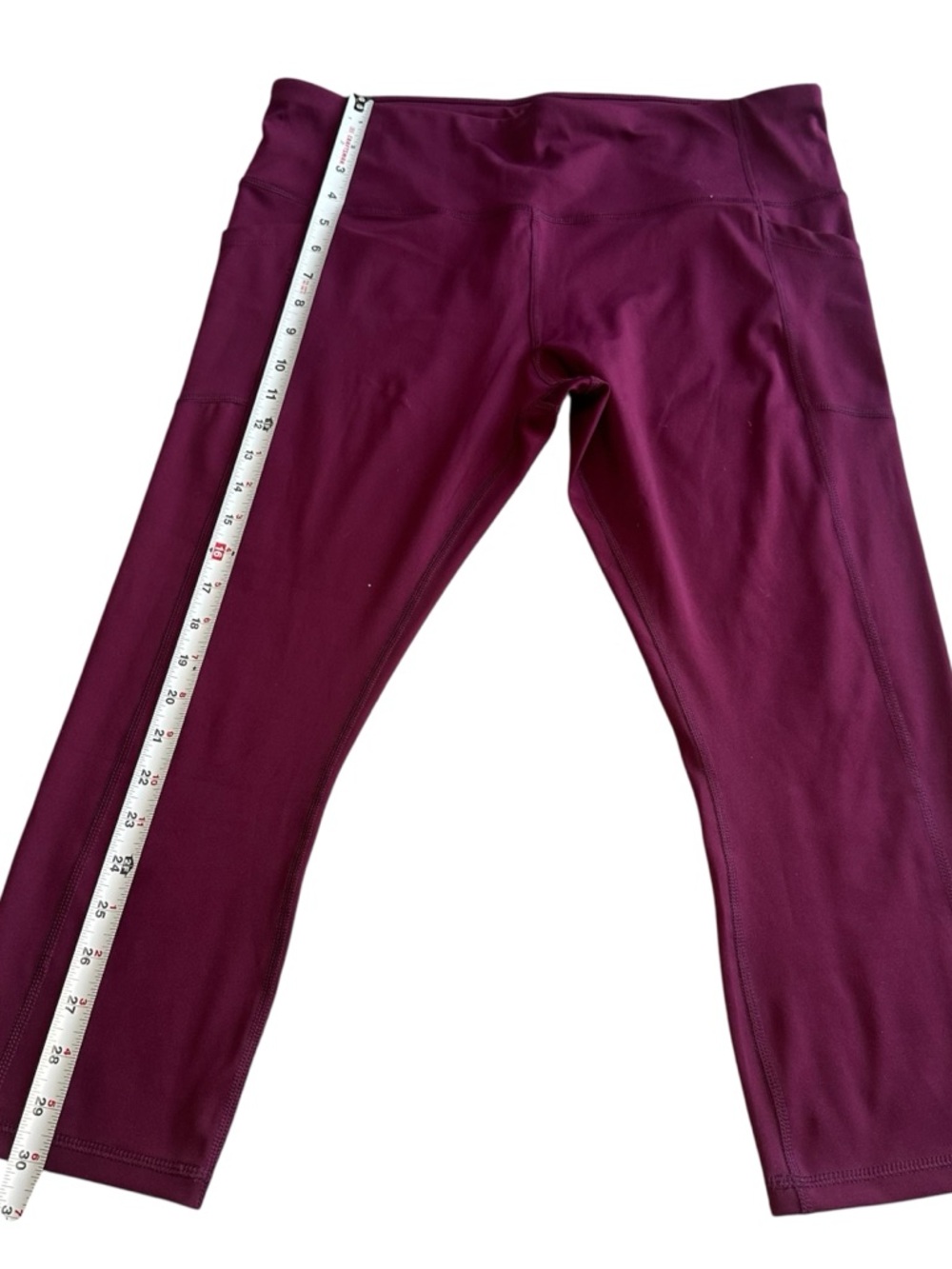 Avia women’s cropped leggings burgundy XL - Picture 2 of 5